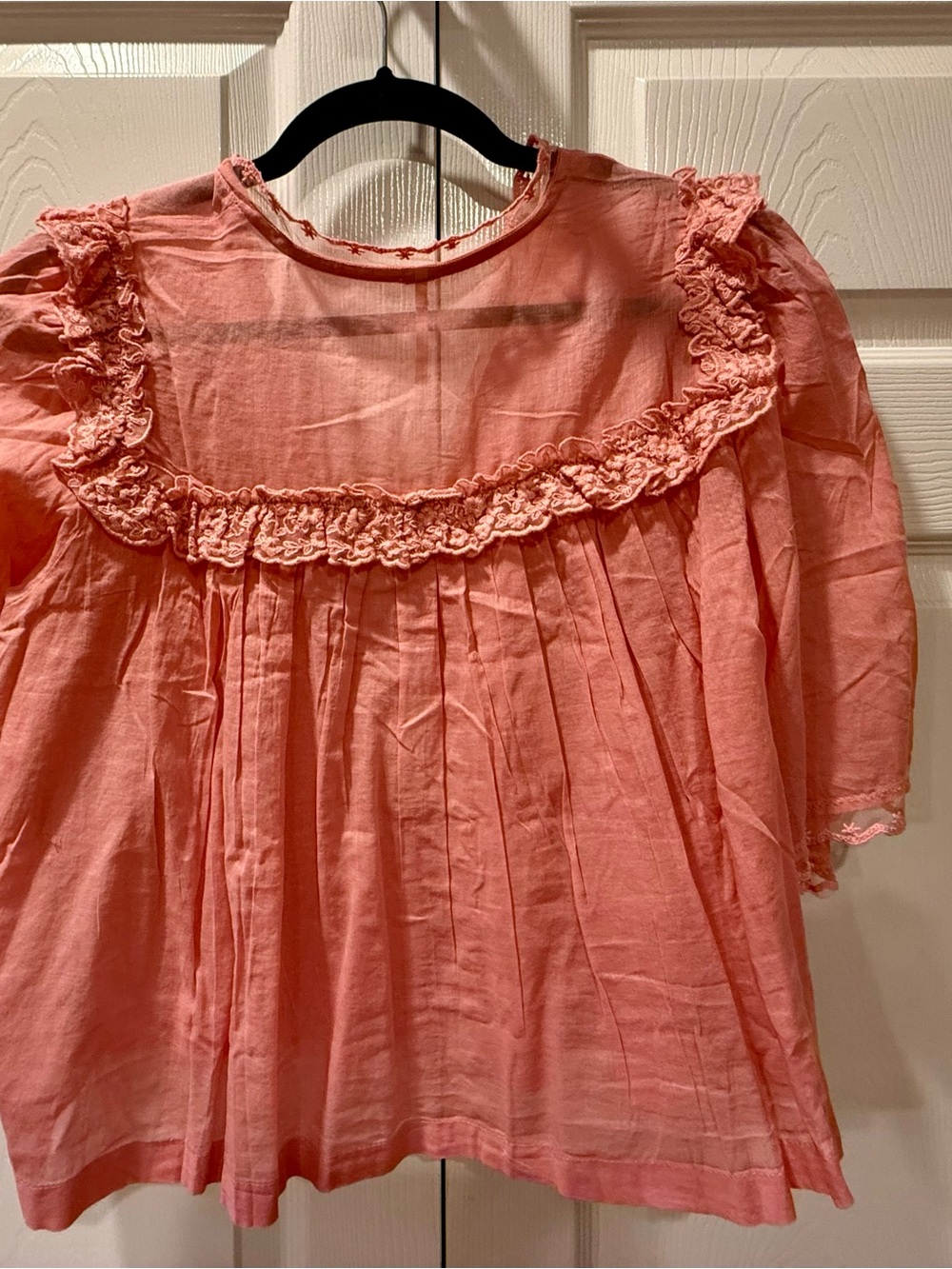 Free People Mauve Glow Lace Trim Button Front Blouse NWT Size S - Picture 5 of 6